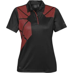Stormtech Women's Black/True Red Prism Performance Polo