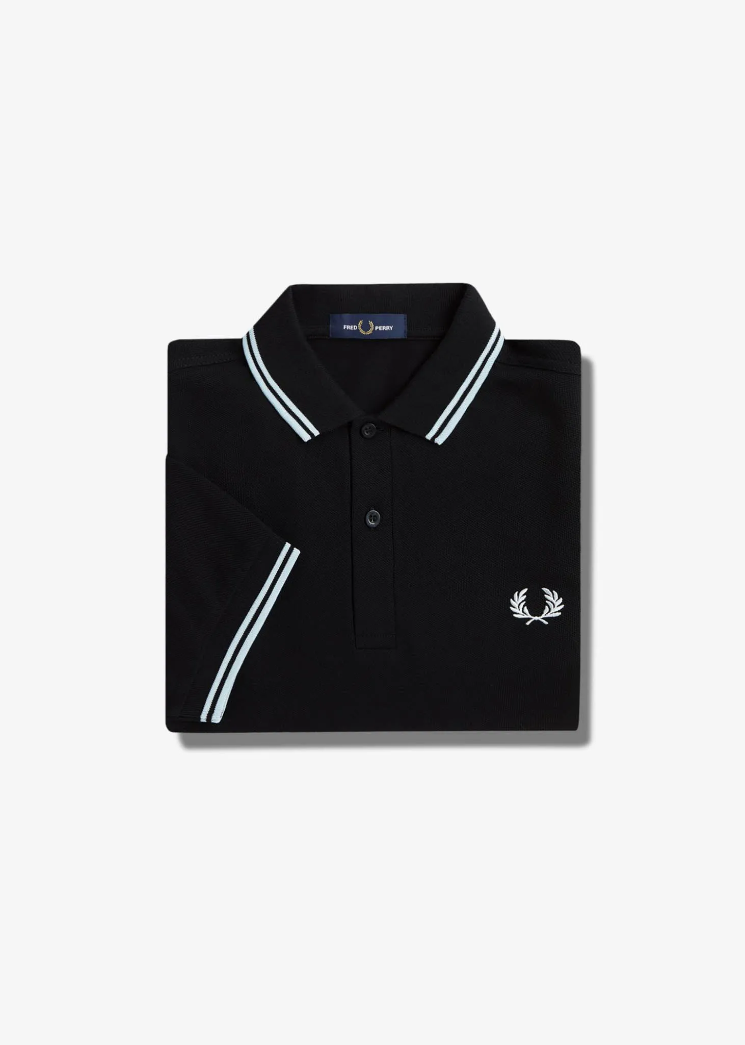 Twin tipped fred perry shirt - black light ice