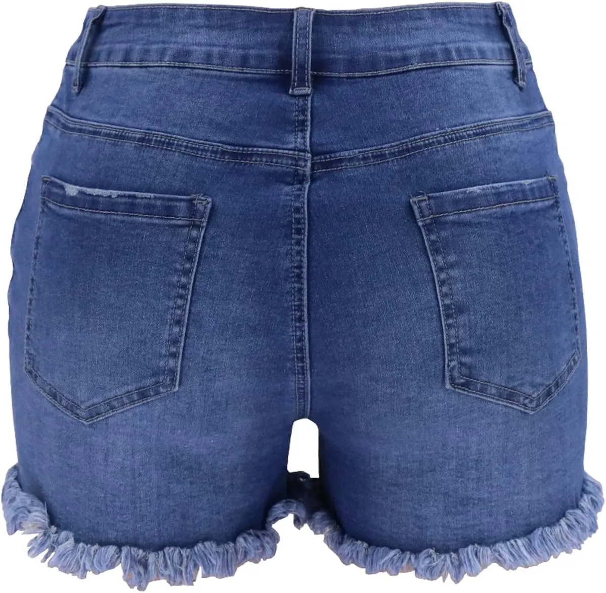 vanberfia Women's Stretchy Denim Mid Rise Jean Shorts with Pockets…