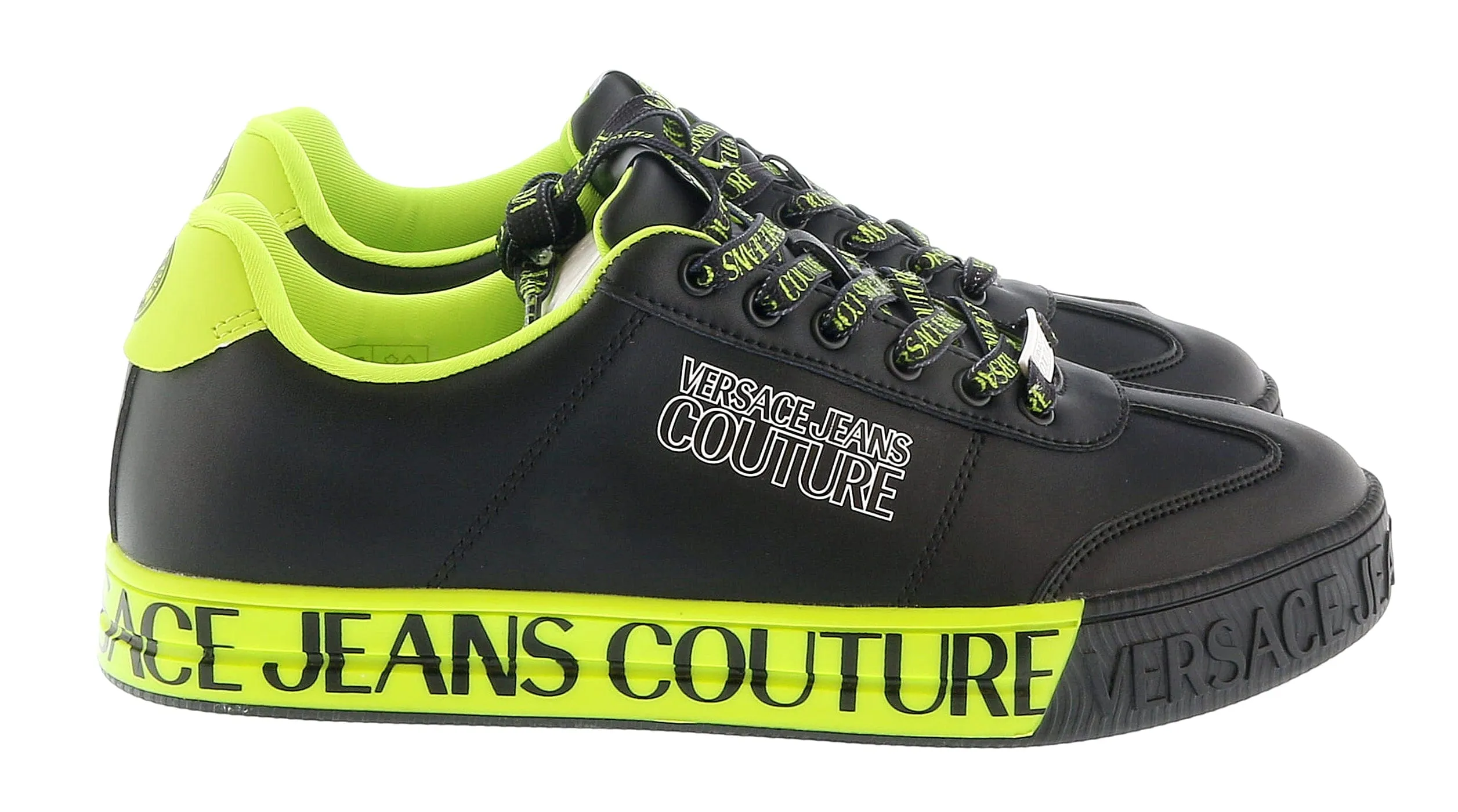 Versace Jeans Couture Black Signature Sole Fashion Everyday Sneakers-