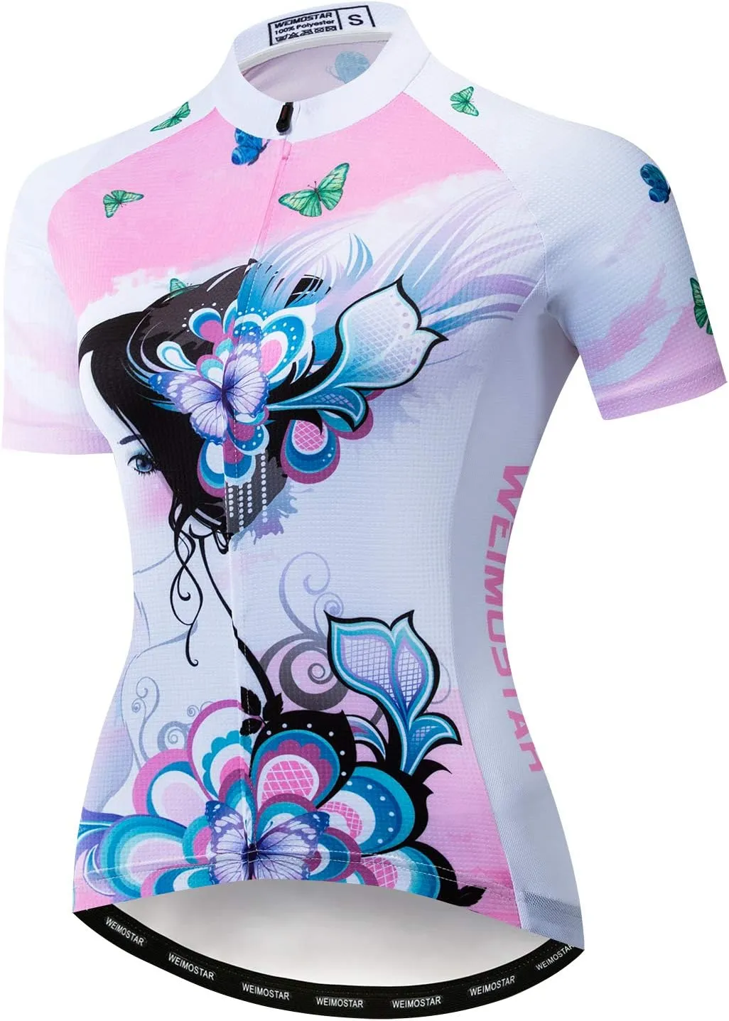 Weimostar Women's Cycling Jersey Short Sleeve Quick-Dry Breathable Biking Shirt Reflective