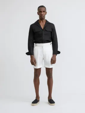 White Linen Gurkha Shorts