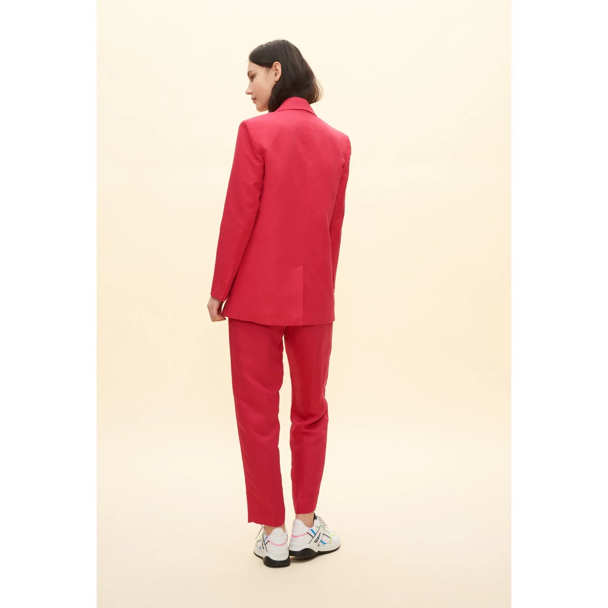 Women Suit Jacket - Fuchsia