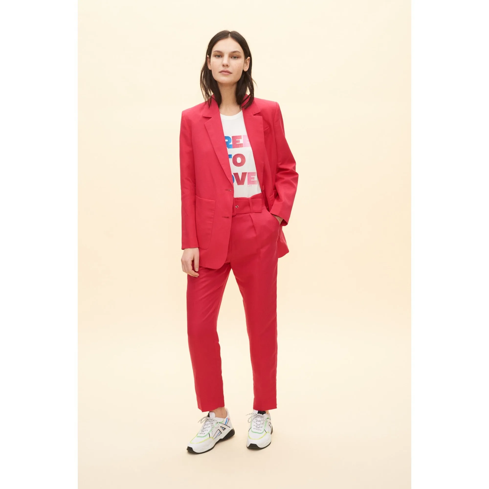 Women Suit Jacket - Fuchsia