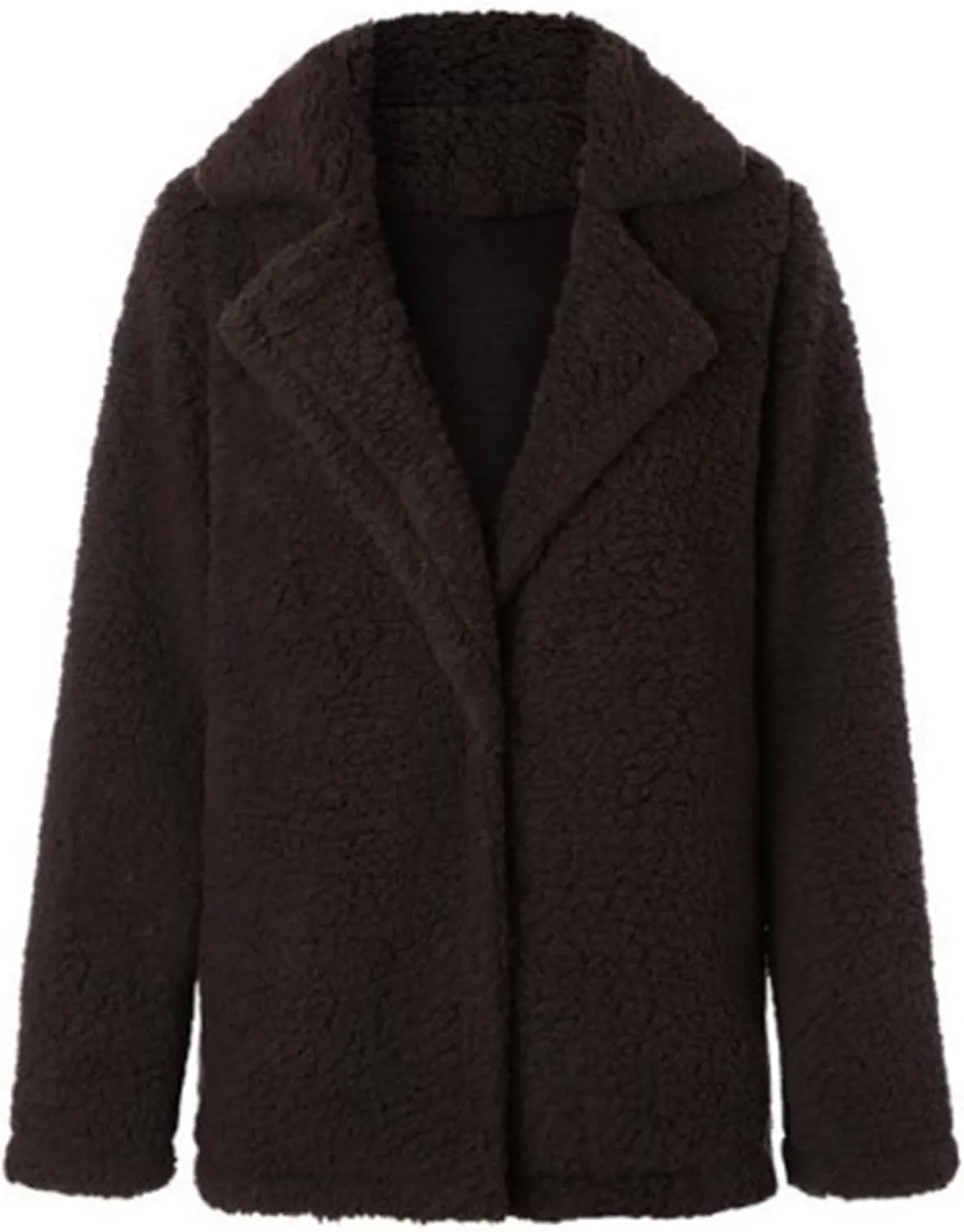 Womens Faux Fur Comfortable Coat Outerwear Winter Stylish Jacket with Pockets