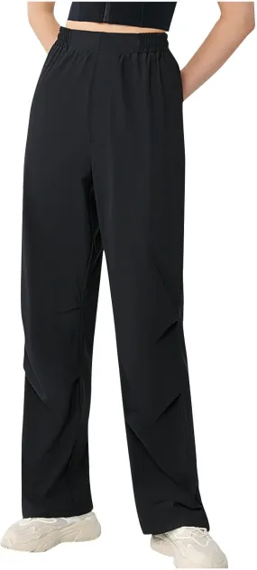 Women's Yoga Pants Stretchy Waist Straight Leg Trousers Soft Comfy Casual Workout Running Sweatpants with Pockets